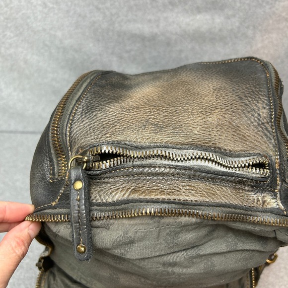 Bayside 1984 Lusher Backpack Distressed Soft‎ Italian Leather Pewter Gray Boho main image 8